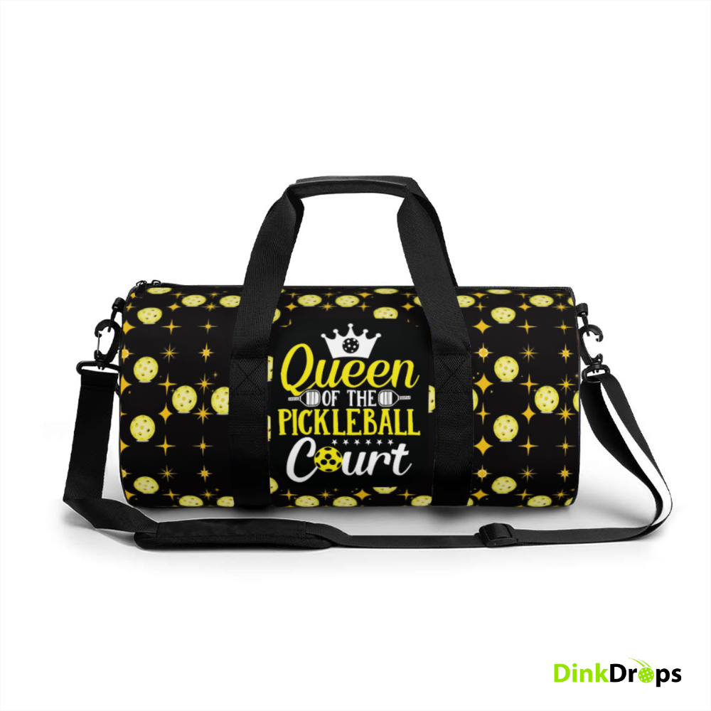 Queen of the Pickleball Court Duffel Bag (yellow)