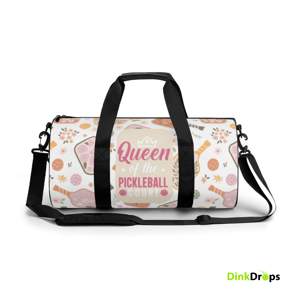 Queen of the Pickleball Court Duffel Bag (pink)