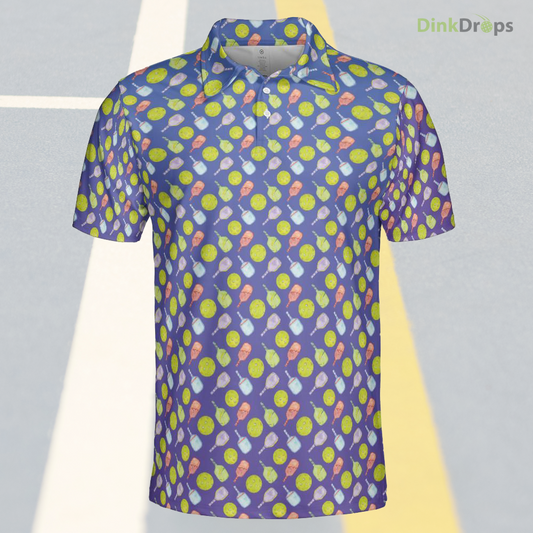 Watercolor Pickleballs Polo Shirt