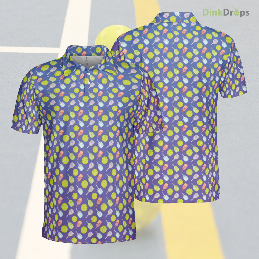 Watercolor Pickleballs Polo Shirt