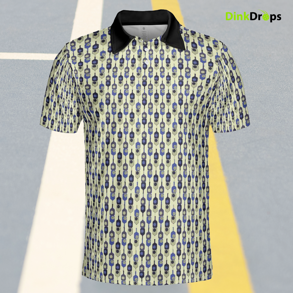 Yellow Black Pickleball Polo Shirt