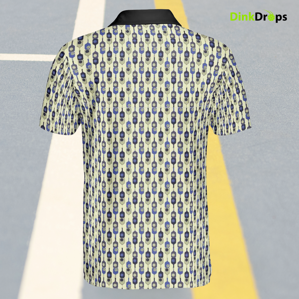 Yellow Black Pickleball Polo Shirt