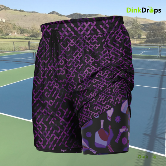 Purple Maze Athletic Shorts